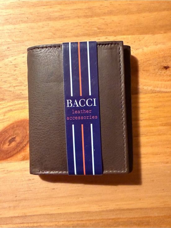 Other - Brown Leather Tri-Fold Wallet for Men